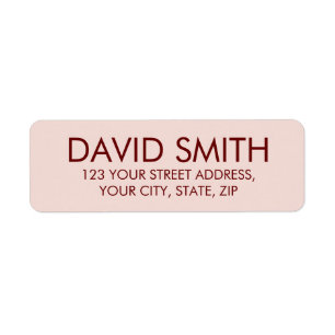 Customisable modern minimalist return address  label