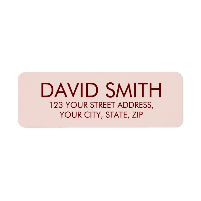 Customisable modern minimalist return address  label (Front)