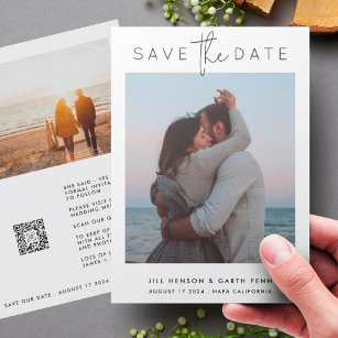 Customisable Modern Multi Photo Qr Code Save The Date