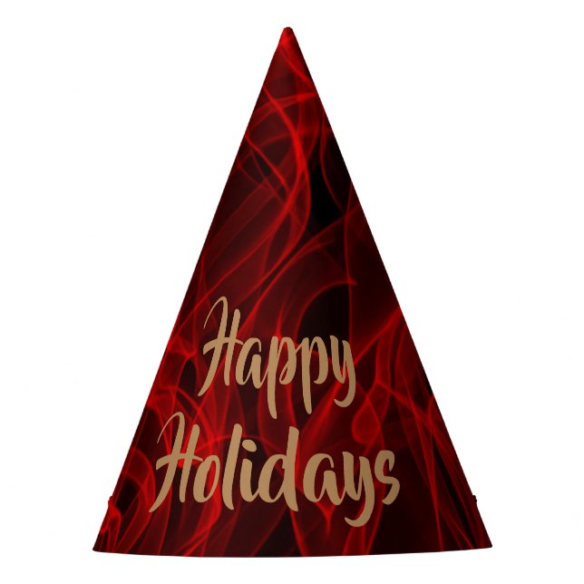 Customisable Modern Neon Red Digital Pattern Party Hat (Front)
