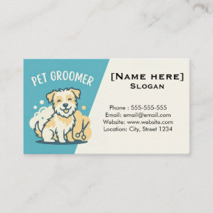 Customisable Modern Pet Groomer Business Card