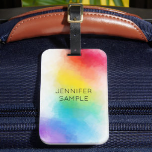 Customisable Modern Rainbow Colours Template Luggage Tag