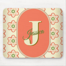 Customisable Modern Retro Monogram Mousepad