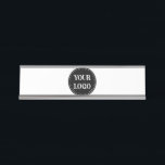 Customisable, modern, sleek & timeless desk name plate<br><div class="desc">This design is accessible to all. Feel free to customise the logo,  images,  tStylish Black QR Code Design | Elegant Brandext,  and colours according to your preferences. Thank you very much.</div>