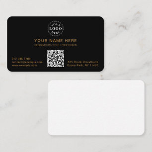 Customisable Modern Solid Black Rounded Business Card
