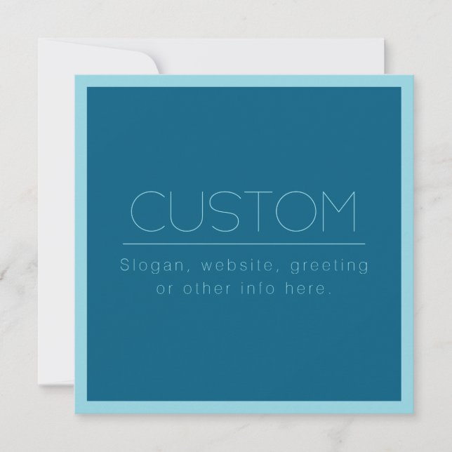 Customisable Modern Text | Ocean & Robin Egg Blue Card (Front)