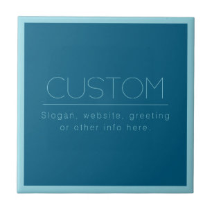 Customisable Modern Text   Ocean & Robin Egg Blue Ceramic Tile