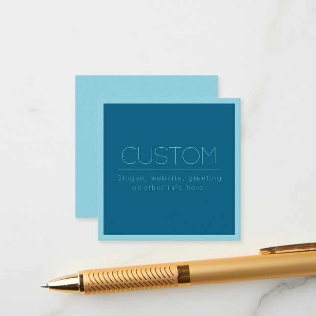Customisable Modern Text | Ocean & Robin Egg Blue Enclosure Card (Front/Back In Situ)
