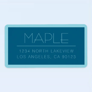 Customisable Modern Text Ocean & Robin Egg Blue Label