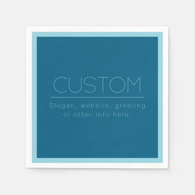 Customisable Modern Text | Ocean & Robin Egg Blue Napkin (Front)