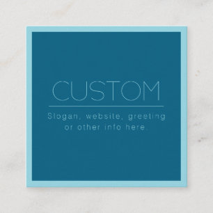 Customisable Modern Text Ocean & Robin Egg Blue Square Business Card