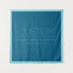 Customisable Modern Text Ocean & Robin Egg Blue Tapestry