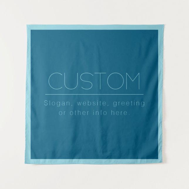 Customisable Modern Text | Ocean & Robin Egg Blue Tapestry (Front)