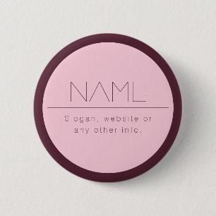 Customisable Modern Text w/Border 6 Cm Round Badge