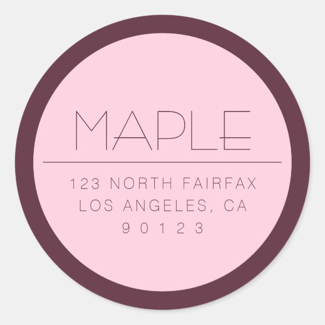 Customisable Modern Text w/Border Classic Round Sticker (Front)