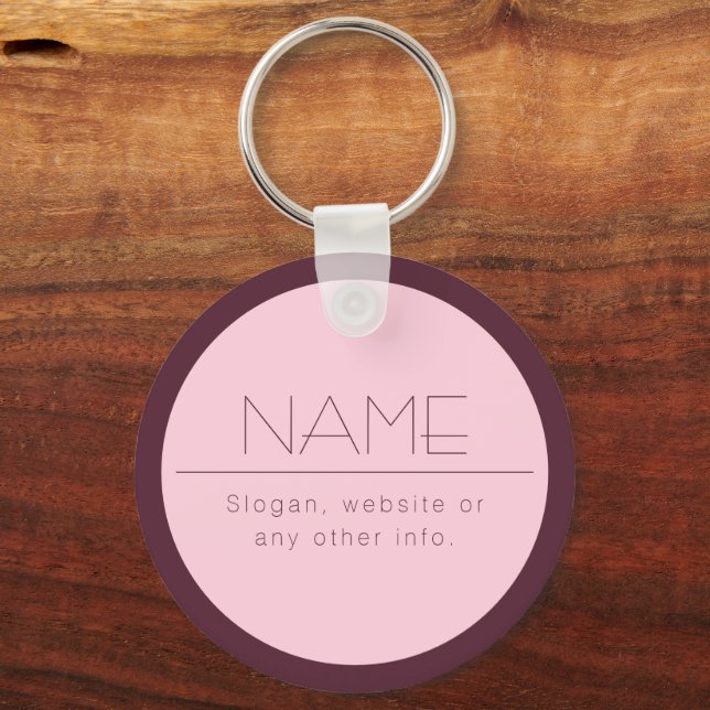 Customisable Modern Text w/Border Key Ring (Front)