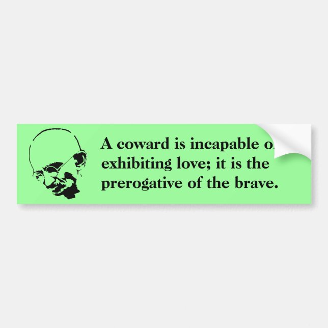 Customisable Mohandas Gandhi Quote Bumper Sticker (Front)