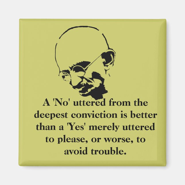 Customisable Mohandas Gandhi Quote Magnet (Front)