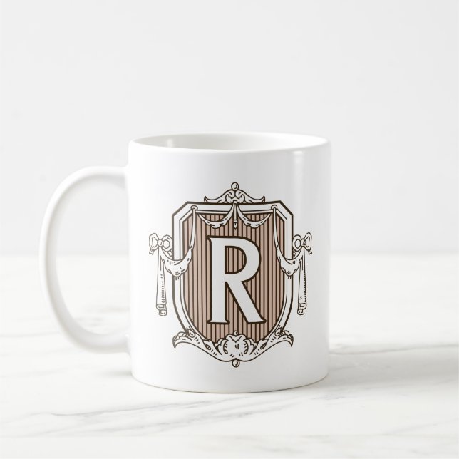 Customisable Monarchy Initial “R” Classic Mug (Left)