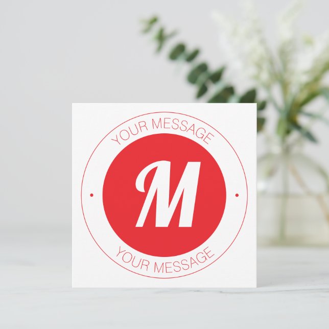 Customisable Monogram & Circular Text Template (Standing Front)