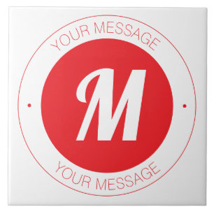 Customisable Monogram & Circular Text Template Ceramic Tile