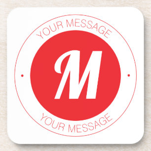 Customisable Monogram & Circular Text Template Coaster