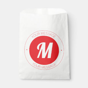 Customisable Monogram & Circular Text Template Favour Bag