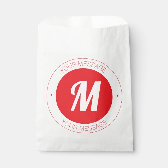 Customisable Monogram & Circular Text Template Favour Bag (Front)