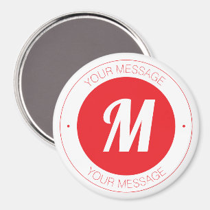 Customisable Monogram & Circular Text Template Magnet