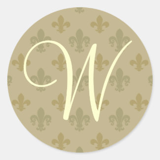 Customisable Monogram Classic Round Sticker