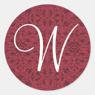Customisable Monogram Classic Round Sticker