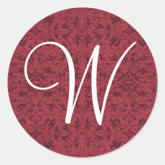Customisable Monogram Classic Round Sticker