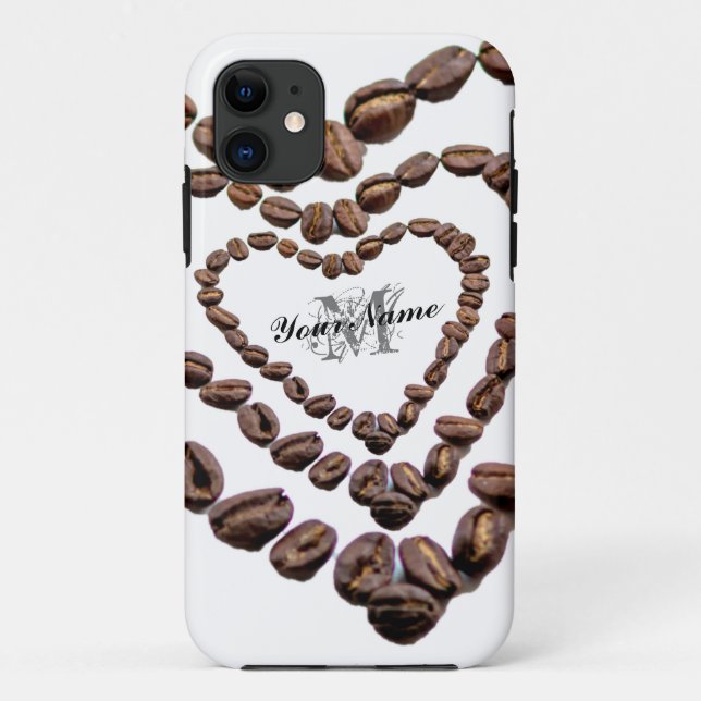 Customisable Monogram Coffeeholic phone case! Case-Mate iPhone Case (Back)