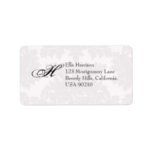 Customisable Monogram Damask Address Label