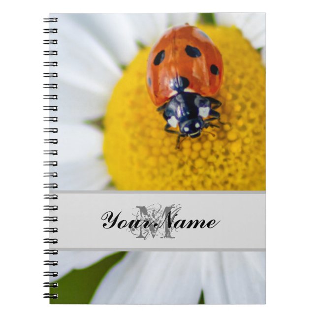 Customisable Monogram Good luck little ladybug! Notebook (Front)