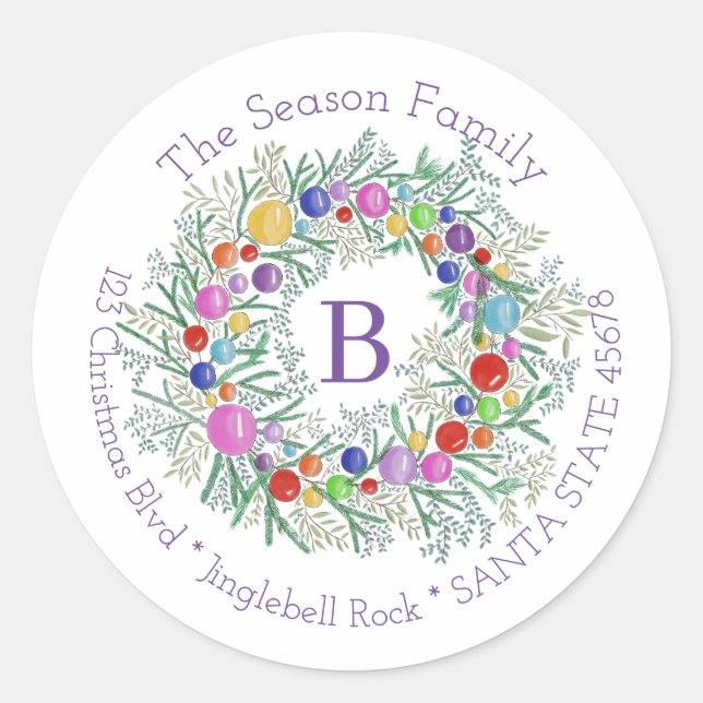 Customisable Monogram Label Christmas (Front)