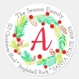 Customisable Monogram Label Christmas