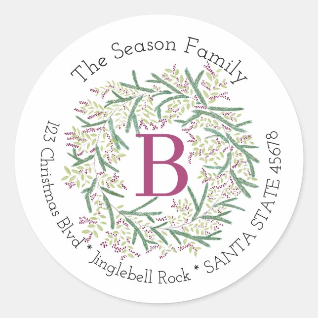 Customisable Monogram Label Christmas (Front)