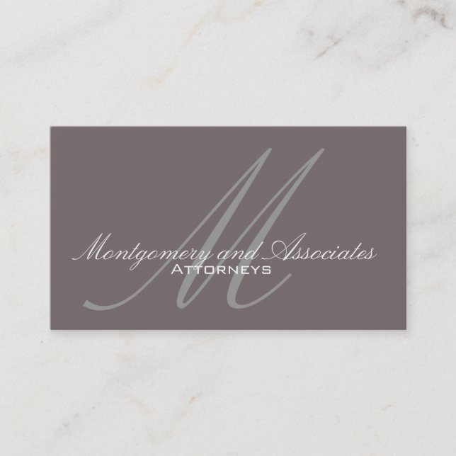 Customisable Monogram Lawyer Business Cards (Front)