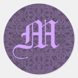 Customisable Monogram M Classic Round Sticker