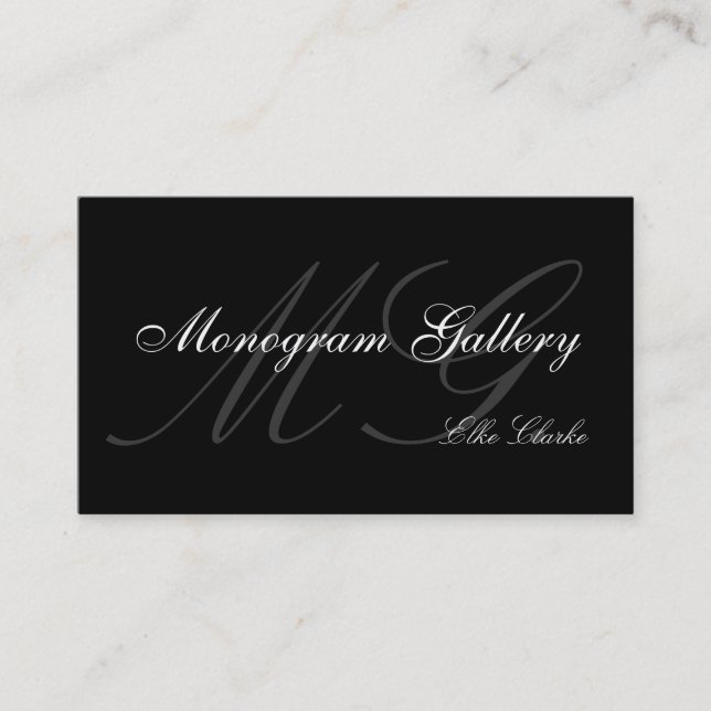 Customisable Monogram Plain Business Card (Front)