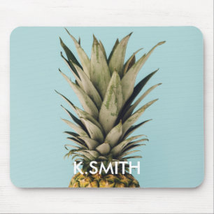 Customisable. Monogram. Tropical. Pineapple. Mouse Pad