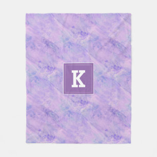Customisable Monogram Watercolor, Purple Fleece Blanket