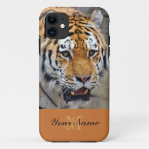 Customisable Monogram with a majestic tiger! iPhone 11 Case