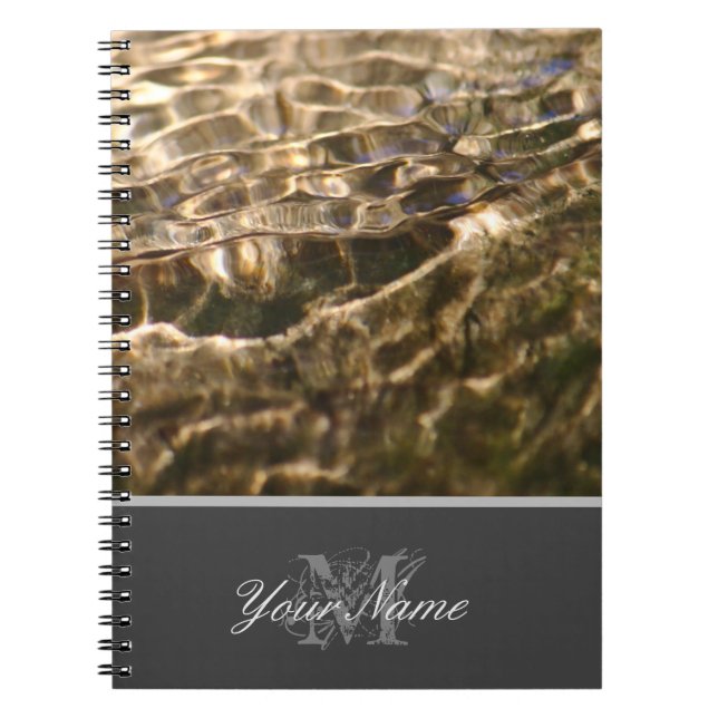 Customisable Monogram with crystal clear water! Notebook (Front)
