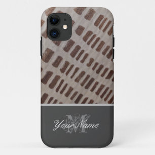 Customisable Monogram with wooden grunge! iPhone 11 Case