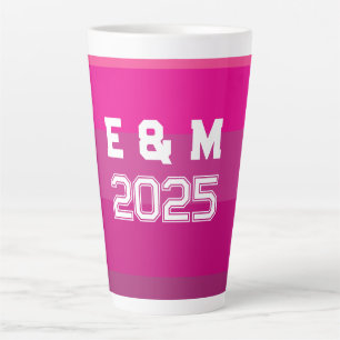 Customisable monogramm and years  latte mug