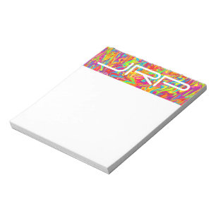 Customisable Monogrammed Abstract Swirl Notepad