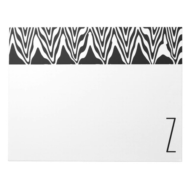 Customisable Monogrammed Abstract Zigzag Notepad (Front)