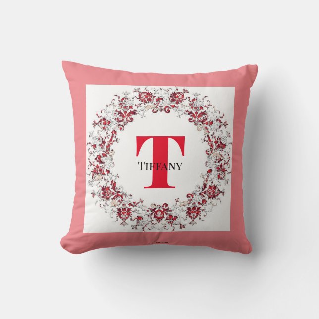 Customisable Monogrammed Nursery Throw Pillow (Front)